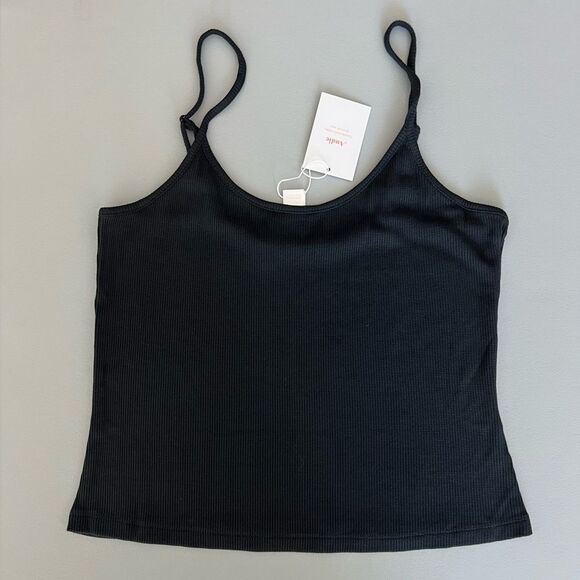 NWT Andie Swim The Cami Ribbed Black Size L - Picture 3 of 7